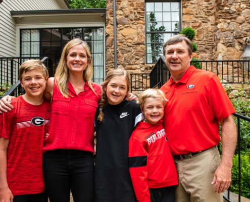 Mary Beth and Kirby Smart with their children (left to right) Weston, Julia and Andrew in May 2020